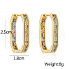 Oval Brass Micro Pave Cubic Zirconia Hoop Earrings FS-WG2CC95-01-2