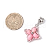 Dyed Synthetic Imperial Jasper & Glass Seed Beaded Star European Dangle Charms PALLOY-MZ00693-04-2