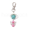 Angel Acrylic & Synthetic Turquoise & Shell Pendant Decorations HJEW-JM03175-01-4