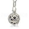 Silver Color Plated Brass Hollow Round Cage Pendants KK-J216-11S-2