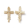 Rack Plating Brass Micro Pave Clear Cubic Zirconia Connector Charms KK-A175-05G-1