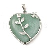 Heart Natural Green Aventurine Pendants GP356-2-1