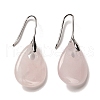 Natural Rose Quartz Teardrop Dangle Earrings EJEW-I315-02P-04-1