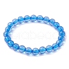 8Pcs 8 Colors 7.5mm Faceted Round Transparent Acrylic Beaded Stretch Bracelets for Women BJEW-JB10248-01-3