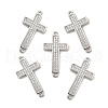 Brass Micro Pave Clear Cubic Zirconia Connector Charms KK-E068-VB327-1