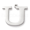 Tarnish Resistant 304 Stainless Steel Letter Pendant Rhinestone Settings STAS-J028-01U-2