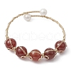 Natural & Synthetic Mixed Gemstone Round Beaded Bangle BJEW-JB09591-2