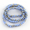 Electroplate Glass Faceted Rondelle Bead Strands EGLA-Q056-8mm-10-2