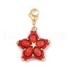 Star Handmade Glass Seed Beaded & Synthetic Imperial Jasper Dyed Beads Pendant Decorations HJEW-MZ00268-3