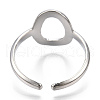 304 Stainless Steel Hollow Oval Cuff Rings RJEW-N038-120P-4