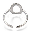Non-Tarnish 304 Stainless Steel Hollow Oval Cuff Rings RJEW-N038-120P-4