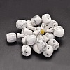 Natural Howlite Gemstone 3-Hole Guru Beads for Buddhist Jewelry Making G-L409A-05-2