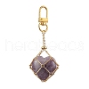 Heart Natural Gemstone Pendant Decorations HJEW-JM01691-01-3