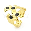 Irregular 304 Stainless Steel Enamel Wide Open Cuff Rings for Women RJEW-G338-12G-02-4