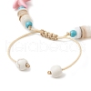 Synthetic Turquoise & Natural Freshwater Shell Beads Braided Bead Bracelets for Women BJEW-JB12022-4