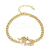 Brass Micro Pave Clear Cubic Zirconia Charm Bracelets BJEW-M050-01G-03-4