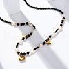 304 Stainless Steel Heart Pendant Necklaces NJEW-U026-17G-3