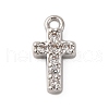 Brass Micro Pave Clear Cubic Zirconia Charms KK-V016-22A-P-1