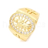 Brass Micro Pave Clear Cubic Zirconia Rings for Women RJEW-U047-30G-4