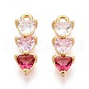 Brass Micro Pave Cubic Zirconia Charms KK-N263-95B-G-1