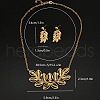 Leaf Brass Stud Earrings & Pendant Necklaces Sets for Women KK7386-4