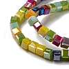Electroplate Glass Beads Strands EGLA-F121-FR-B01-3