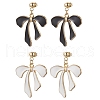 2Pairs Bowknot Alloy Enamel Dangle Stud Earrings EJEW-JE06448-2