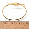 304 Stainless Steel Flat Round Link Bangles for Women BJEW-R014-01G-04-5