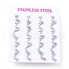 304 Stainless Steel Greek Alphabet Stud Earrings STAS-D007-07P-18-3