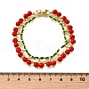 Brass Enamel Link Bracelets BJEW-K278-01B-G-5