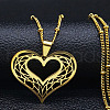 Hollow Out Heart 304 Stainless Steel Pendant Necklaces for Women FS-WG1E05F-02-1
