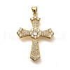 Rack Plating Brass Micro Pave Cubic Zirconia Pendants KK-L226-005G-10-1