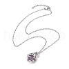 Crystal Stone Cage Pendant Necklaces NJEW-JN04755-01-2