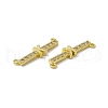 Rack Plating Brass Micro Pave Clear Cubic Zirconia Connector Charms KK-C007-37G-K-3