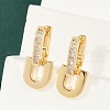 Brass Clear Cubic Zirconia U-Shaped Hoop Earrings EJEW-Q016-20G-5