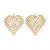 Brass Micro Pave Clear Cubic Zirconia Pendants X-KK-S364-029-1