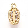 Brass Micro Pave Clear Cubic Zirconia Pendants KK-T075-44G-1