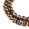 Electroplate Glass Beads Strands X-EGLA-Q128-04A-FP05-3