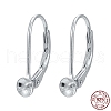 925 Sterling Silver Leverback Hoop Earrings STER-L054-51S-6