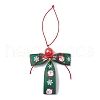 2Pcs Christmas Polyester Grosgrain Cross Pendant Decorations HJEW-JM02609-2