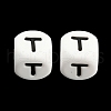 20Pcs White Cube Letter Silicone Beads 12x12x12mm Square Dice Alphabet Beads with 2mm Hole Spacer Loose Letter Beads for Bracelet Necklace Jewelry Making JX432T-1