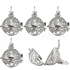 SUNNYCLUE 10Pcs Filigree Round Brass Cage Pendants KK-SC0004-38-1