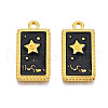 Rack Plating Golden Alloy Enamel Pendants ENAM-S122-50G-2