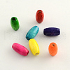 Dyed Natural Long Oval Wood Beads WOOD-Q003-23x8mm-M-LF-1