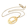 304 Stainless Steel Hollow Rugby Pendant Necklaces NJEW-D318-01G-4