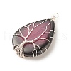 Natural Crackle Agate Pendants PALLOY-JF01526-02-4