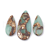 Assembled Synthetic Bronzite and Aqua Terra Jasper Pendants G-S328-003I-1