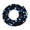 Frosted Opaque Glass Beads Strands GLAA-T032-P4mm-MBB01-2