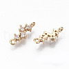 Brass Micro Pave Cubic Zirconia Links Connectors X-KK-S359-079-RS-2