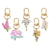 Alloy Enamel Flower Pendant Decorations HJEW-YW00023-01-2